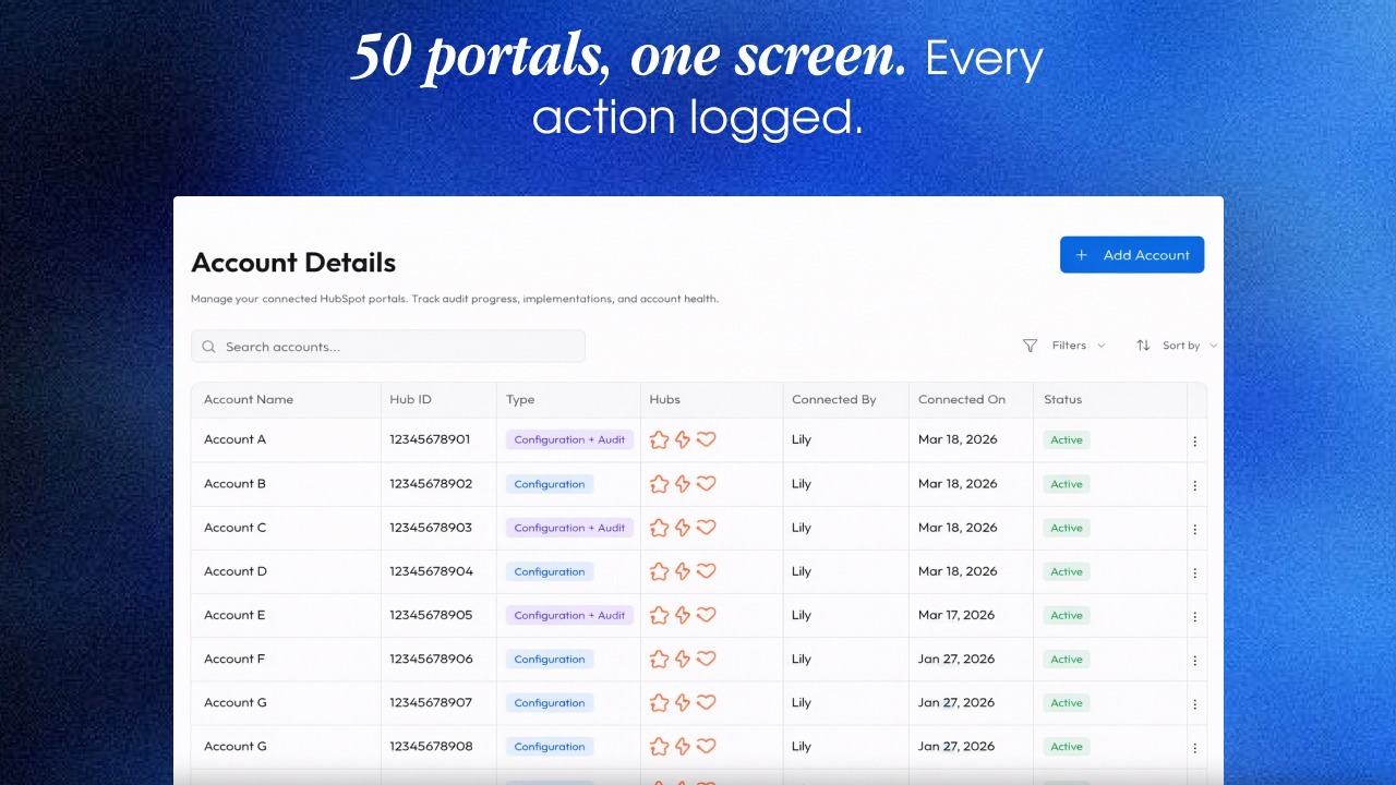 Multi Portal Management & Activity Log